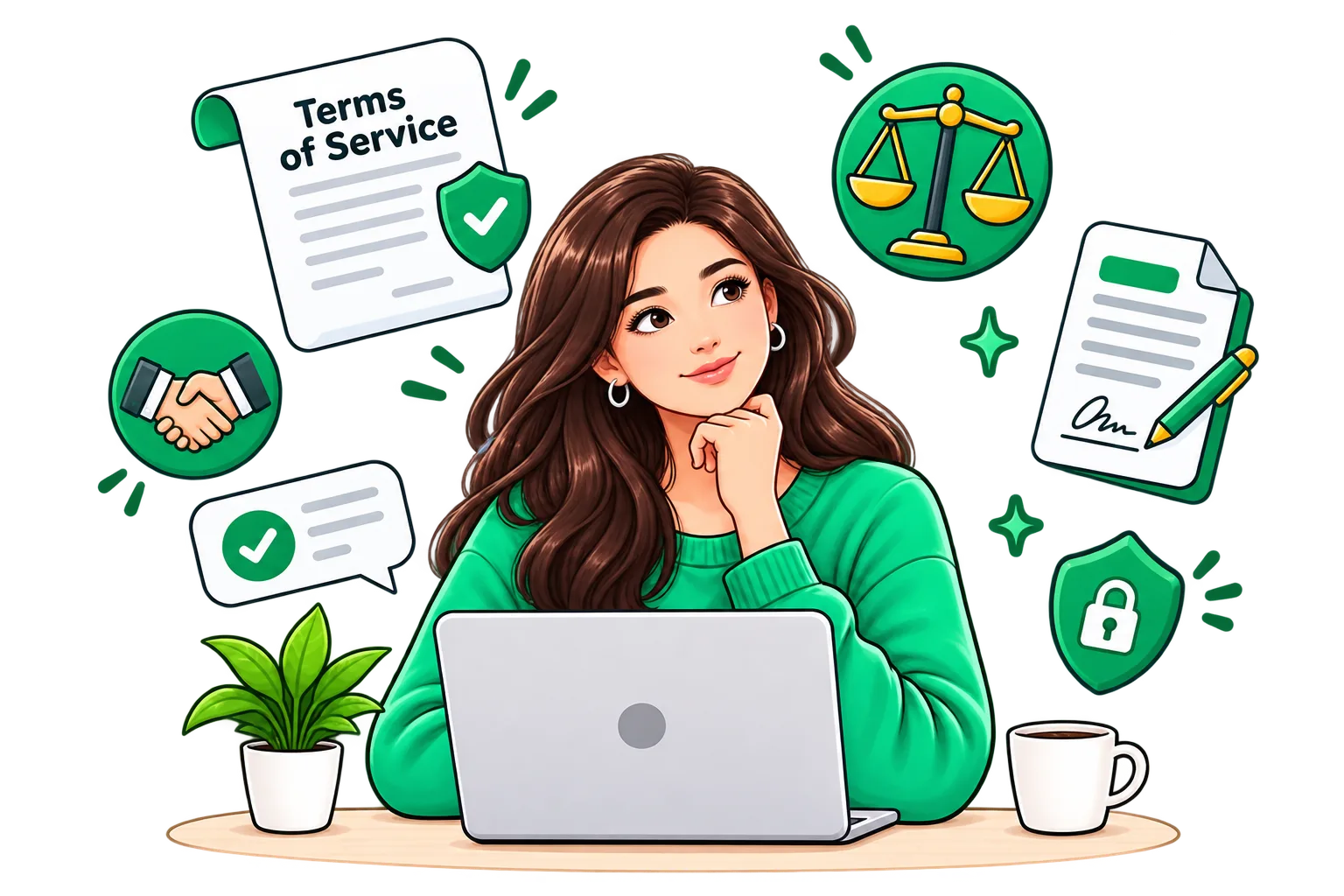 Learner reading the terms of service